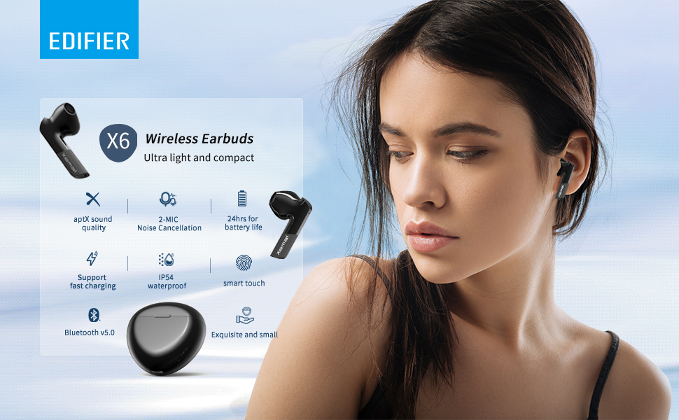 Amazon.com: Edifier X6 True Wireless Stereo Earbuds, Bluetooth 5.0 ...