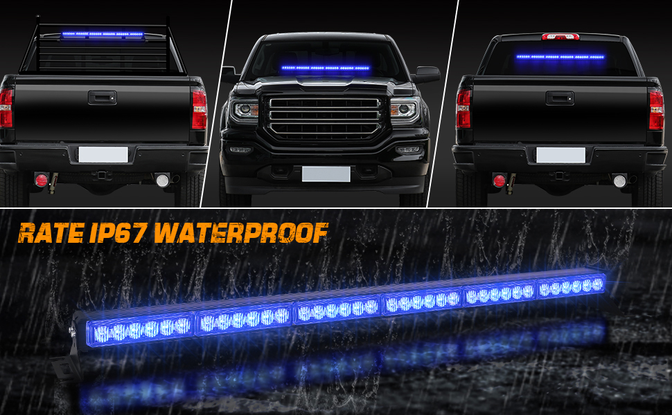 XRIDONSEN 35 inch Traffic Advisor Light Bar 48 LED Strobe