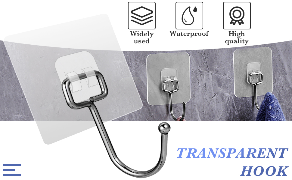 KEYIDO® 10PCS Large Self Adhesive Hooks Heavy Duty 33 lb/ 15kg (Max