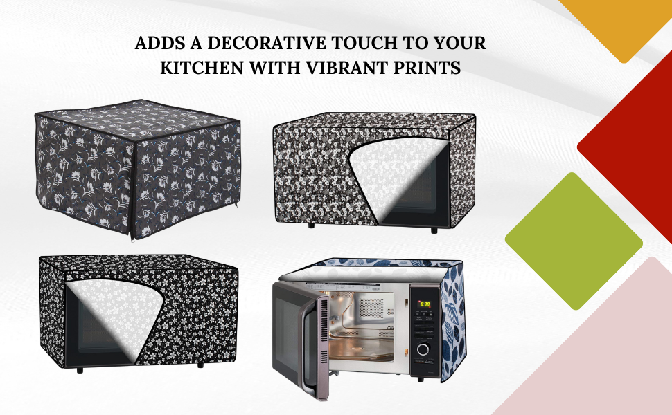 Lala Maneet Printed Black Dot Microwave Oven Top Cover