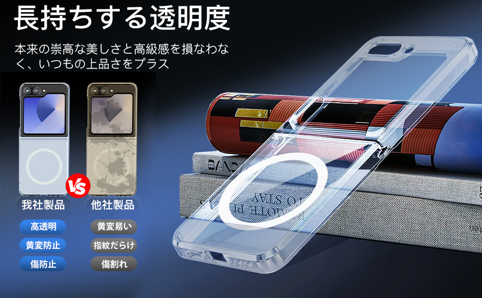 Amazon | Galaxy Z Flip6 ケース MagSafe対応 クリア マグネット