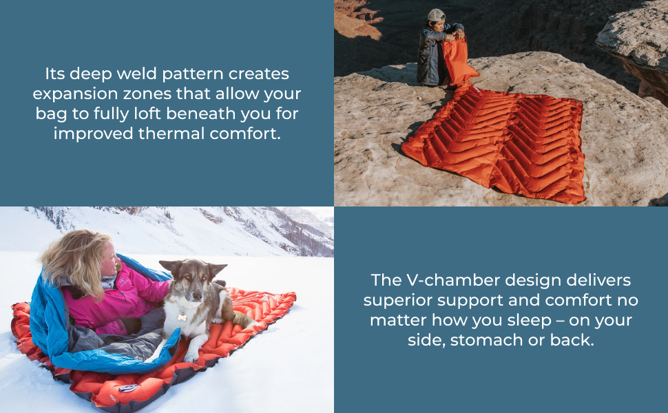 KLYMIT Insulated Double V Inflatable Sleeping Pad Thick