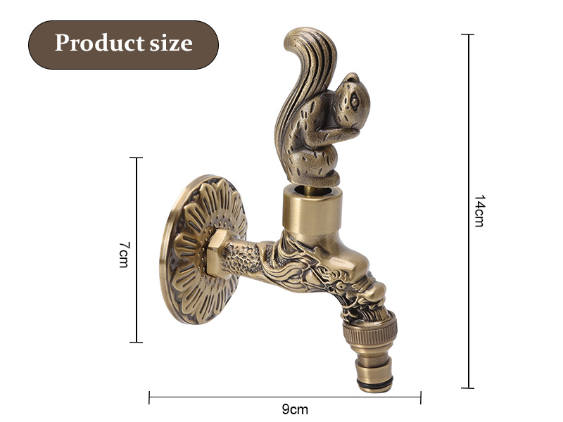 G1/2 Wall Mounted Water Faucet Brass Material Vintage