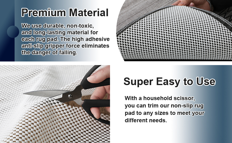 FestiCorp Non Slip Rug Pads 8x10 Ft Non Skid Rug Pad