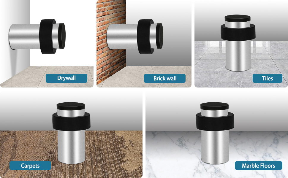 Door Stopper, Floor Mount Door Stop, Polished Stainless Steel Door