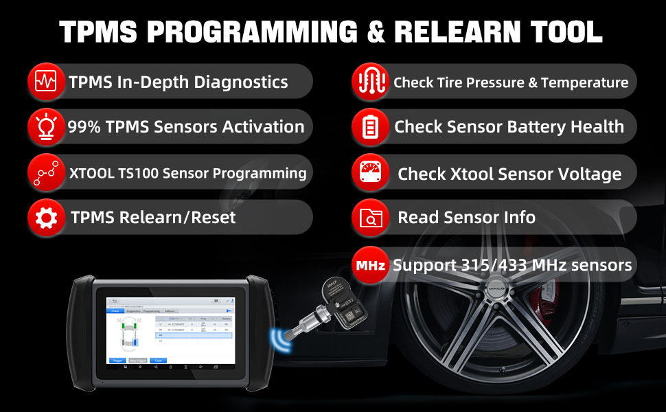 XTOOL InPlus IP819TP Wireless TPMS Scan Tool with 3-Year Updates, 2023 ...