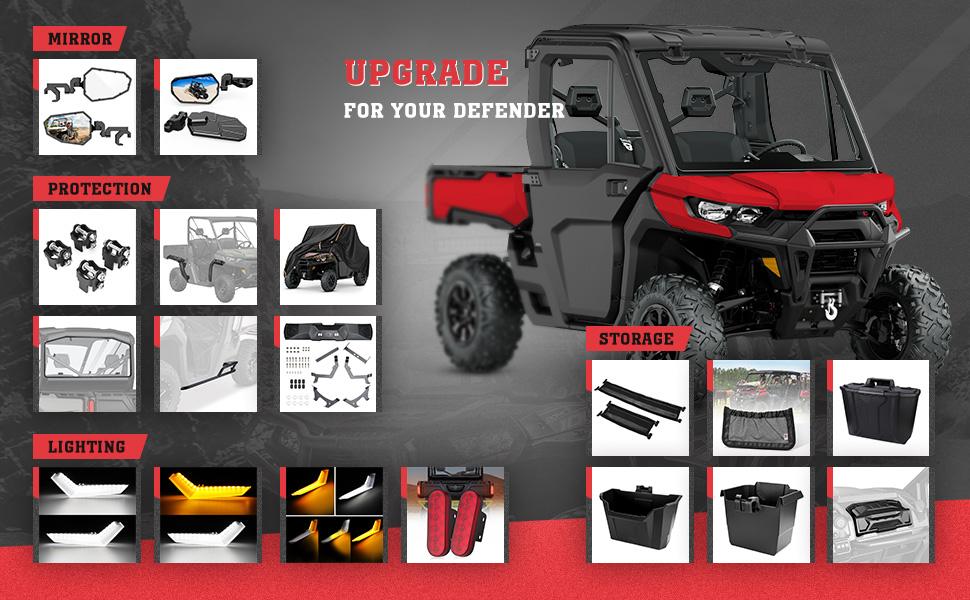 kemimoto Defender Fender Flare, Front and Rear Extended Mud