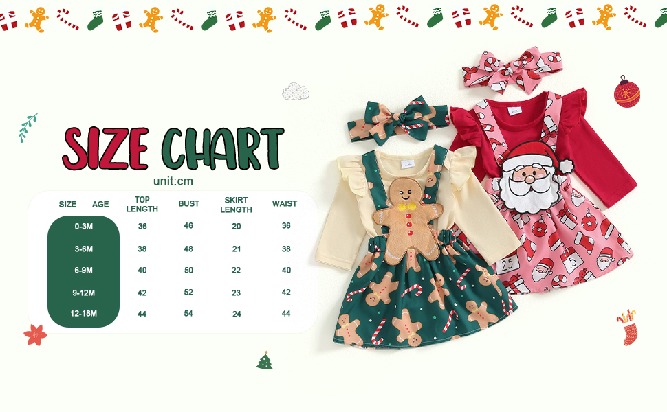 FIOMVA My First Christmas Baby Girl Outfit Newborn Romper Skirts Set Fall Winter Christmas Dress