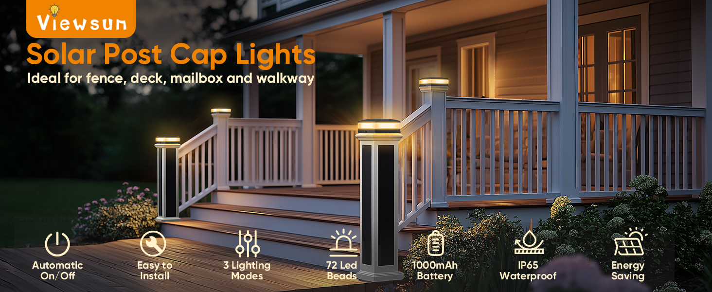 solar post cap lights