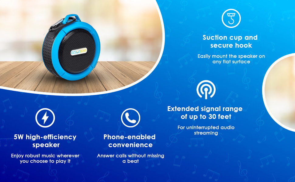 ACQUABOSS Waterproof Portable Bluetooth Speaker High Efficiency Audio