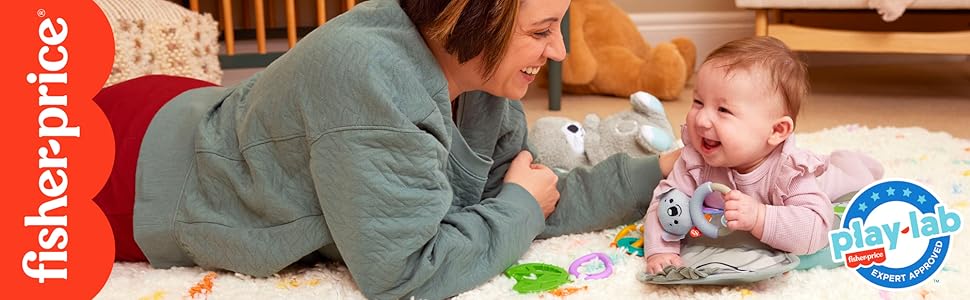 Amazon.com: Fisher-Price Baby Play Kit Let's Try Tummy Time Gift Set, Developmental Toys with Activity Guide for Infants Ages 3+ Months : Toys & Games
