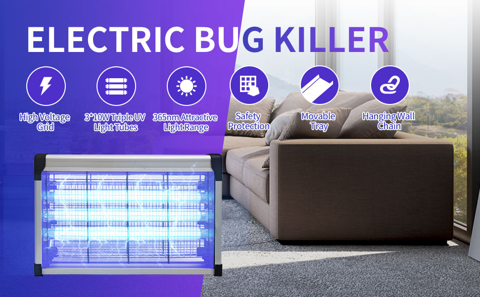 Gdsode Electronic Fly Killer, Electric Insect Killer Indoor With 3 UVA tubes, Mosquito Zapper