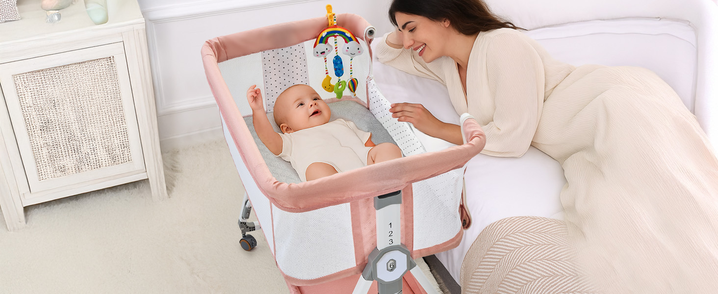 4-IN-1 baby bassinet bedside sleeper