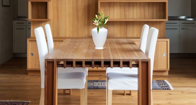 White Ceramic Ginger Jar on wooden kitchen counter