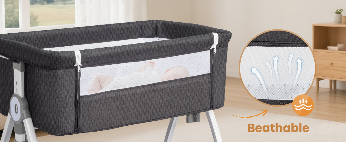 bassinet with mesh side