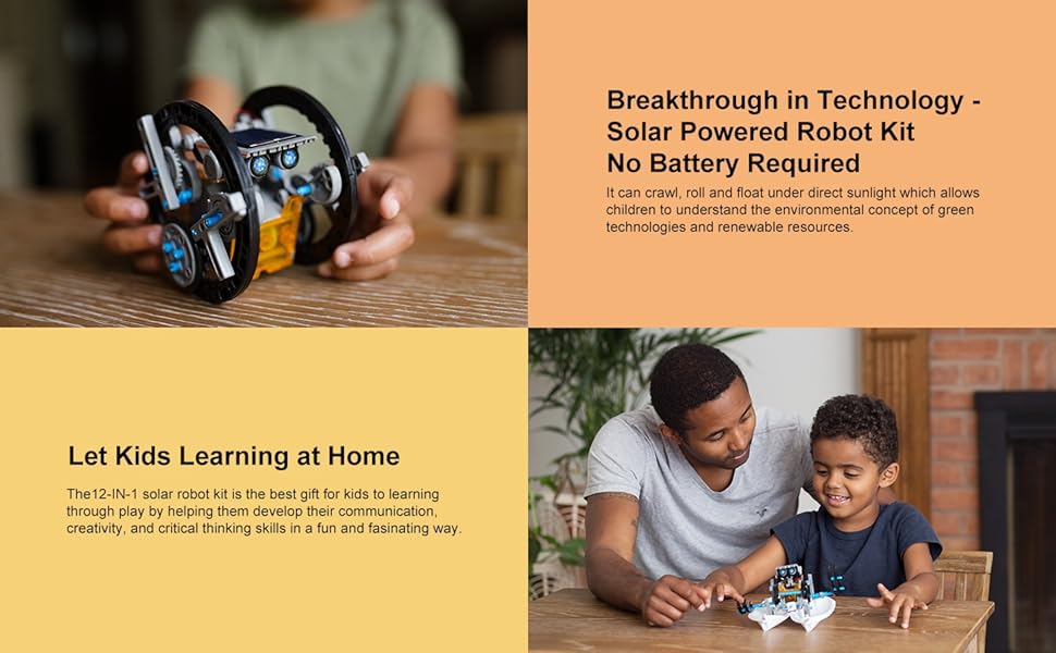 Solar Robot Kits, STEM Projects 12in1 Education Toys for Kids 812