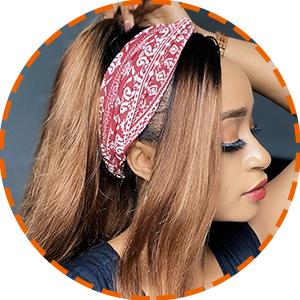 Headband Wig Curly Highlights Colored Human Hair Wigs