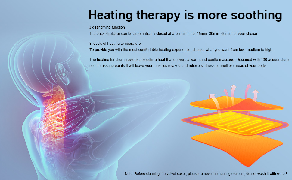 Back Stretcher With Detachable Heating Pad For Pain Relief, MultiLevel