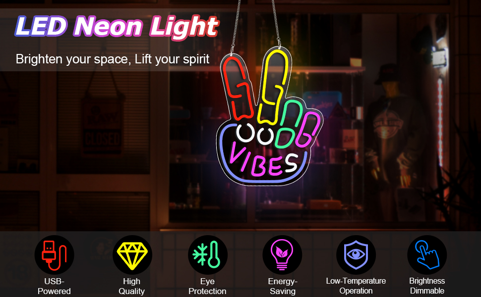 good vibes neon sign