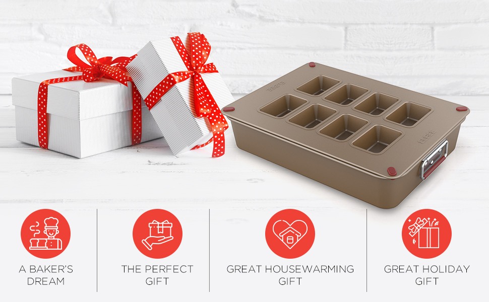 Elbee Home 8Piece Nonstick Space Saving Bread Baking Pan