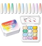 Karroy Sponge Pat Paint Nail Gel, Ombre Nails Gradient Gel Nail Blush Blooming Aura Nails Drawing...