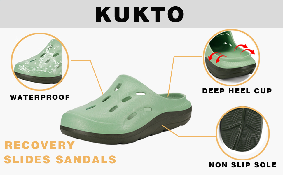 Sport Slides Sandals with Plantar Fasciitis Support