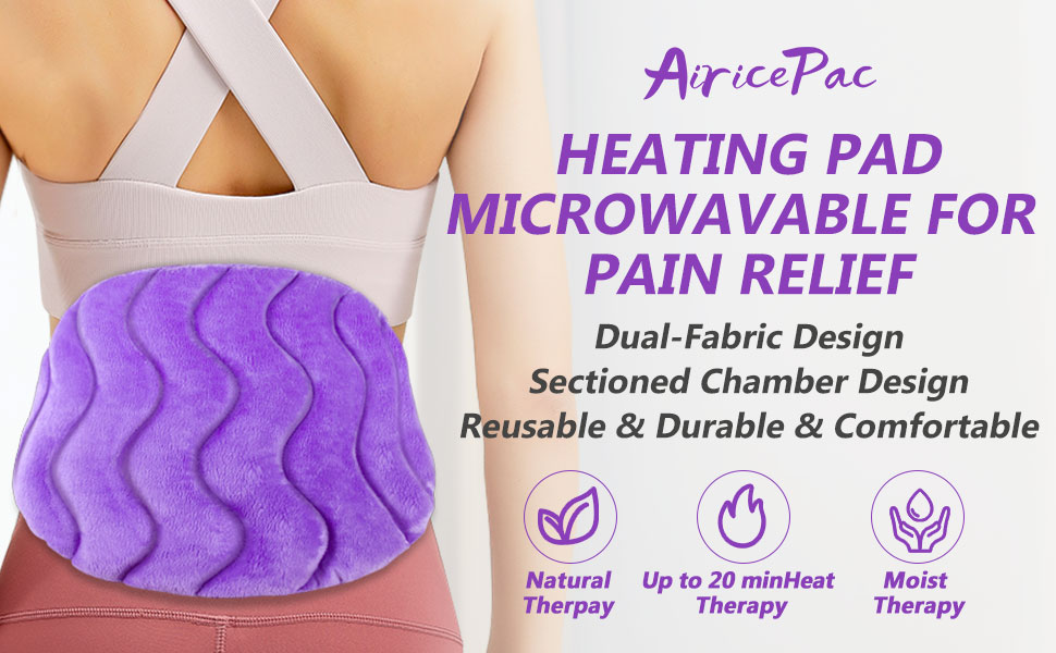 AiricePac Large Microwave Heating Pad for Back Pain Relief, Microwavable Neck