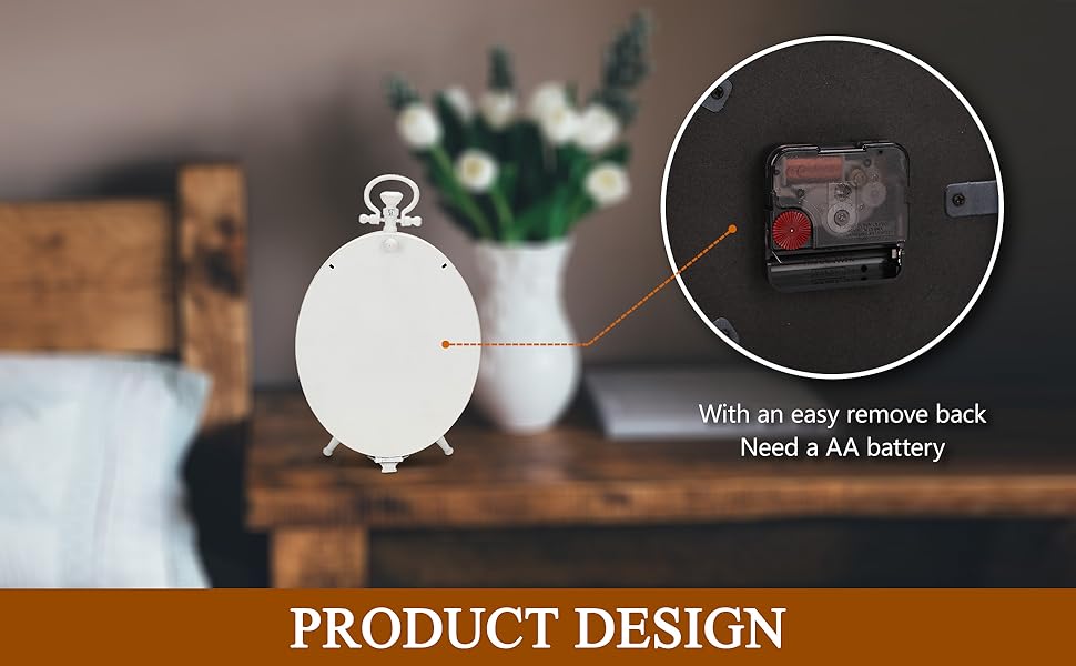 NIKKY HOME Vintage Table Clock, Metal Wh... 14 9e604d40 75a4 40ef b74c 5778058f379d. CR0,0,1940,1200 PT0 SX970 V1