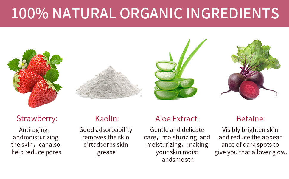 Strawberry Clay Mask ,Hydrating&Moisturizing Mask,Suitable for all skin types