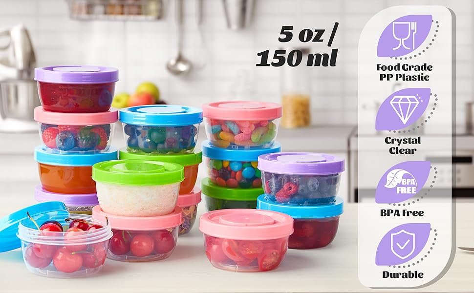 Kucoele 12 Pack Small Plastic Food Containers with Screw on