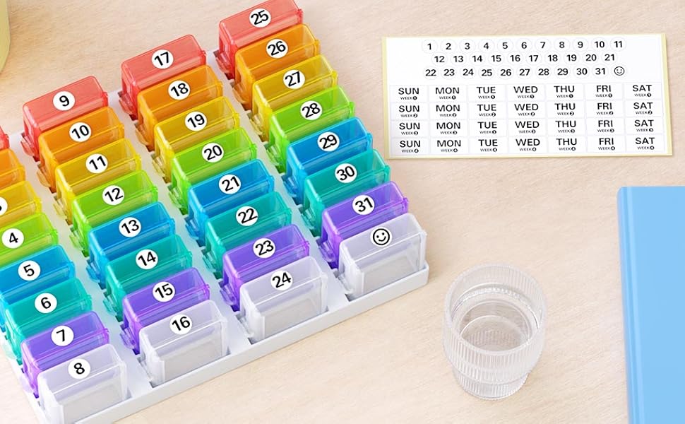 Monthly pill organizer