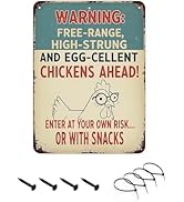 Hryan SUS304 Metal Chicken Coop Sign for Outside, Funny Farm Accessories for Chicks House Outddor...