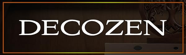 Decozen logo with wooden sculpture wood home decor background