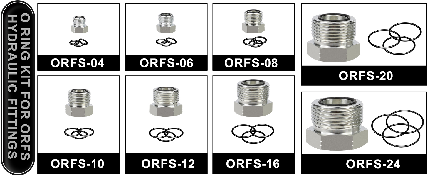 ANCIMOON Flat Face ORing Kit for ORFS Hydraulic Fittings, Buna 90