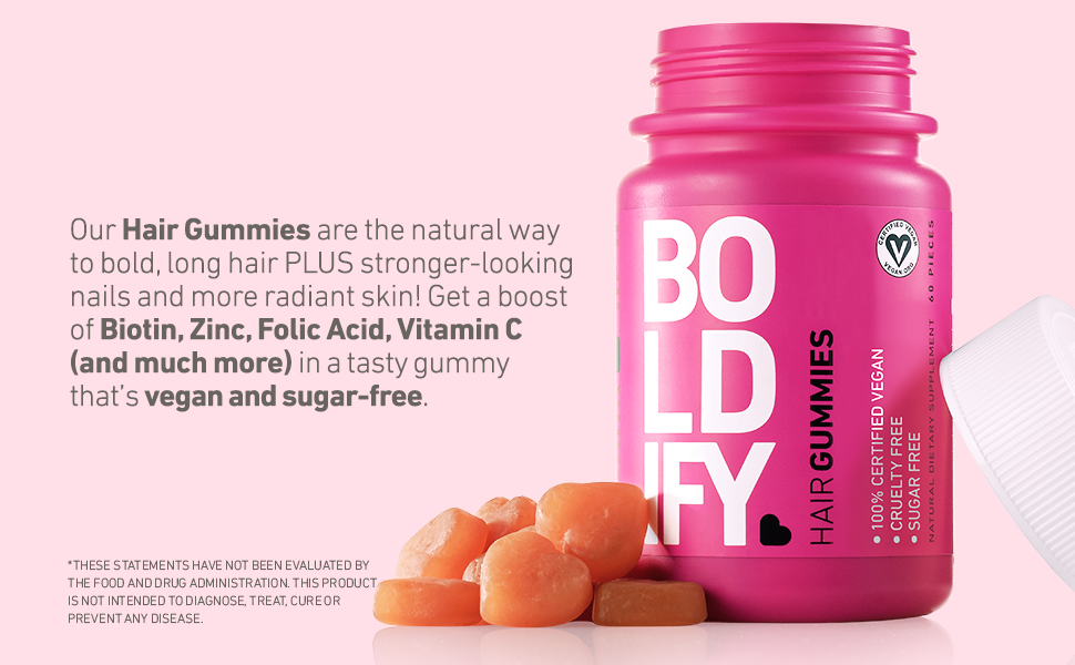 Biotin, Zinc, Folic Acid, Vitamin C and much more in a tasty gummy