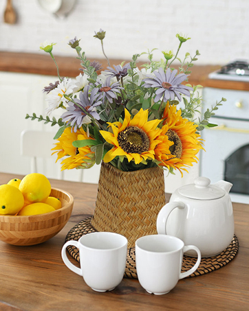 Faux Flowers in Vase