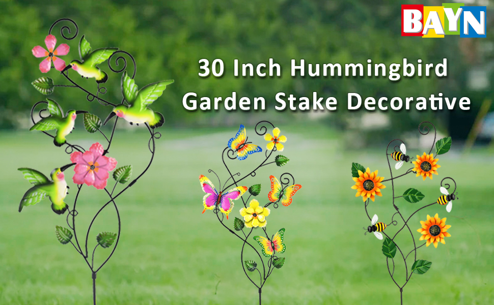 Metal Hummingbird Garden Stake