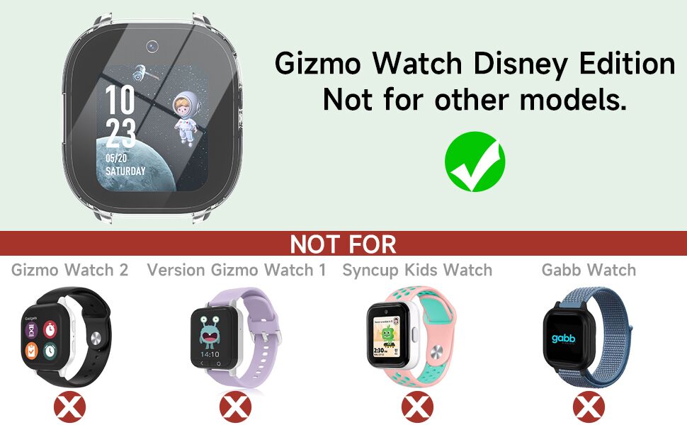 BESINPO 2 Pack Case for Gizmo Watch Disney Edition with 9H