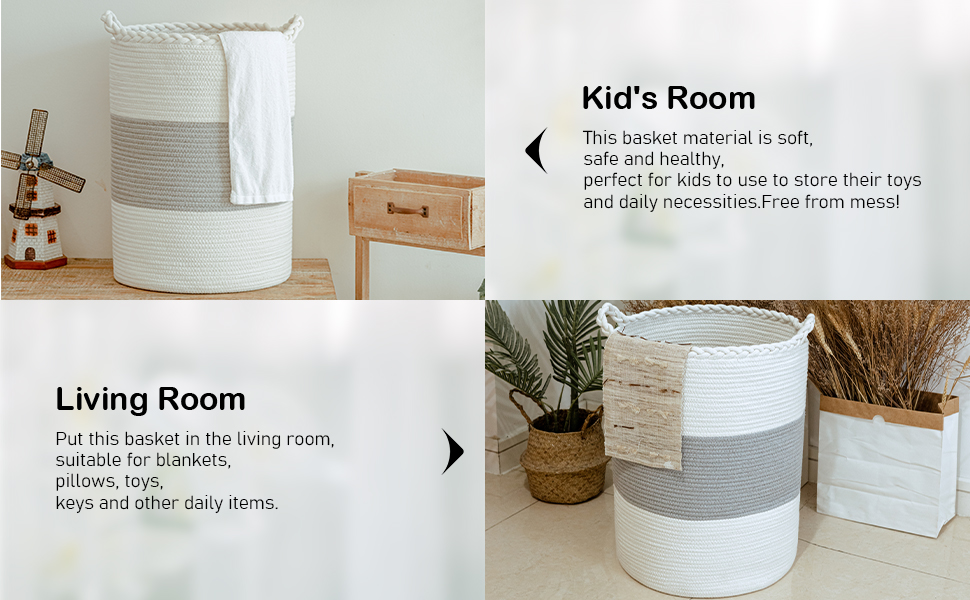 Homlikelan 58L Woven Laundry Basket,Tall Wicker Laundry