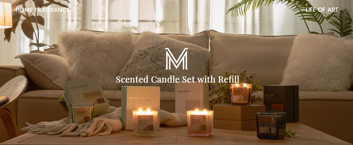 scented candle gift set with refill