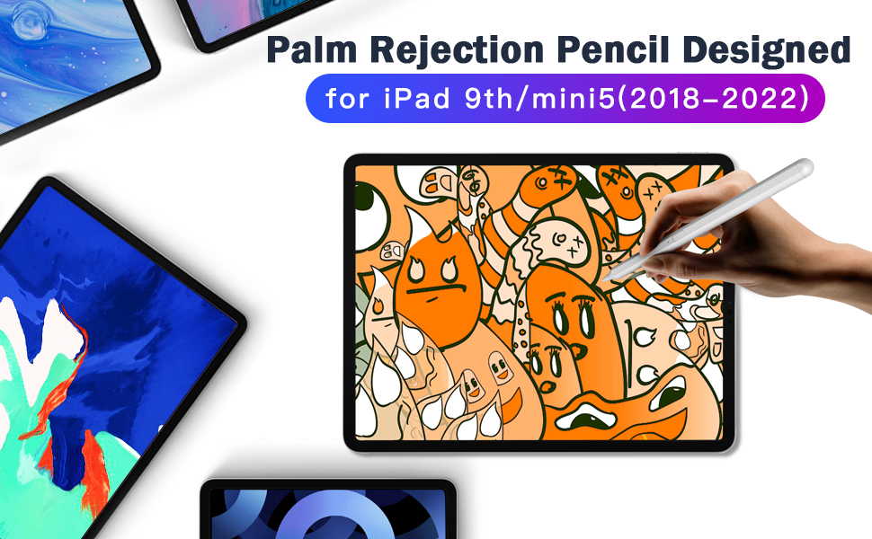 Stylus Pencil for Apple iPad 9th/10th Generation, Active Pen with Palm