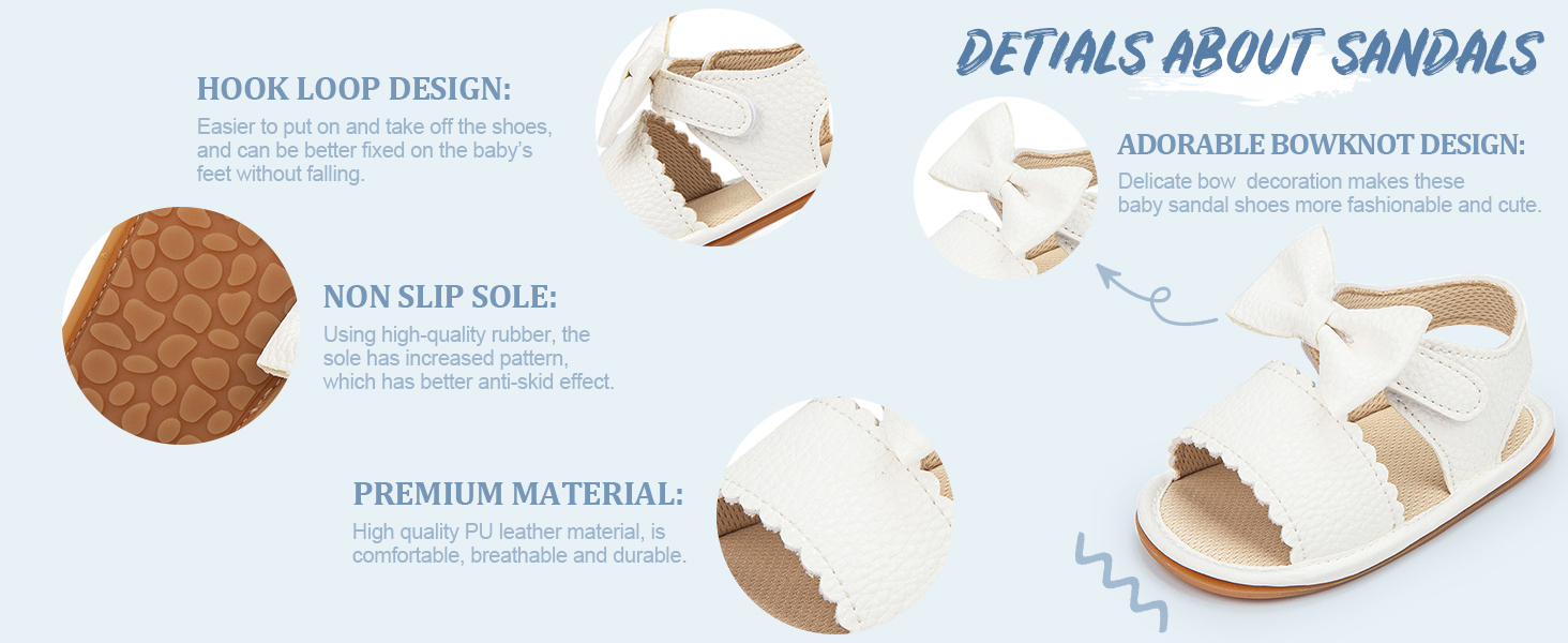Sawimlgy Baby Girls Boys Sandals Summer Shoe Rubber Sole PU Leather Mesh Infant Toddler Shoes