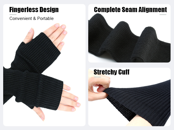 【匿名配送】Llife CASHMERE KNIT ARM WARMER Share Maison Fingerless Arm Warmers for Women Winter