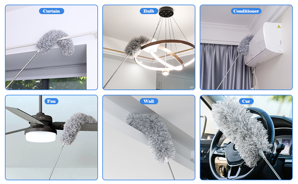 Extendable Feather Duster, Bendable Microfiber Duster with 30100 Inch