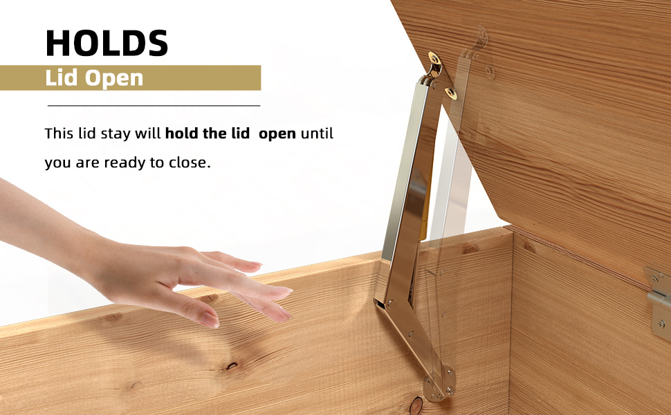 KOMOHOM (2PCS) Lid Support Hinge Soft Close Toy Box Hinges 200N Gas