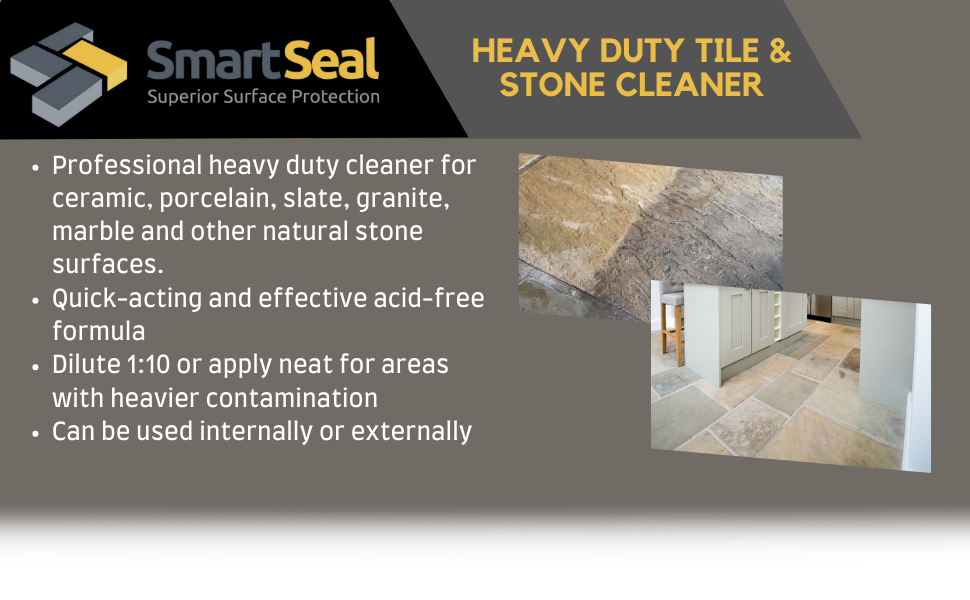 Smartseal Heavy Duty Tile Cleaner & Stone Cleaner Powerful Bathroom Tile Cleaner to Remove