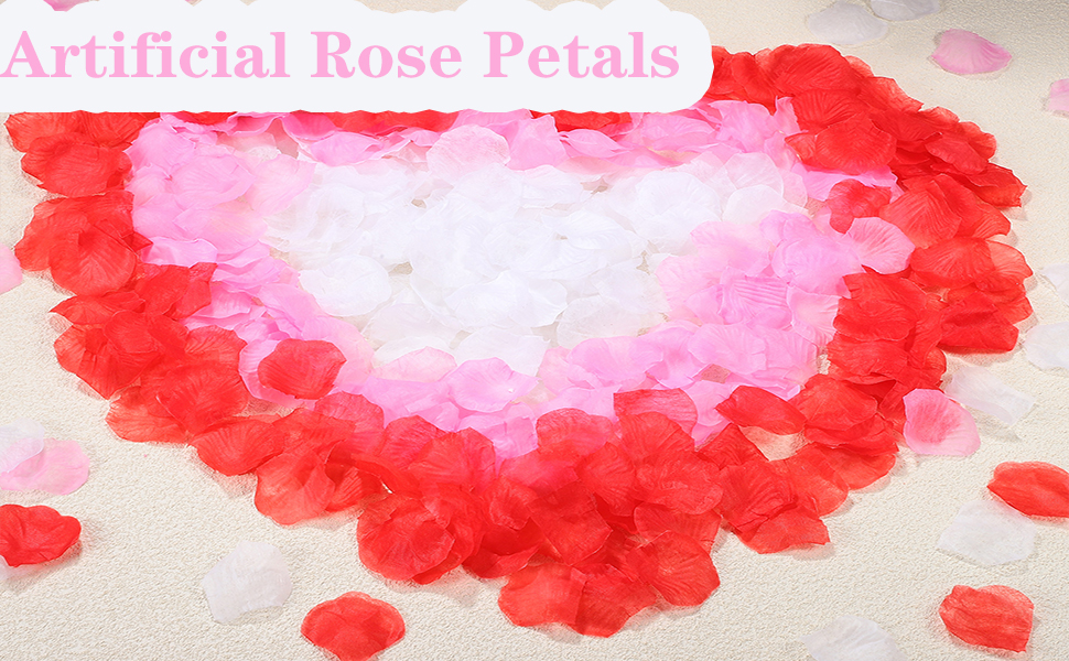Garneck 3000Pcs Rose Petals Simulation Flower Petals Silk Cloth