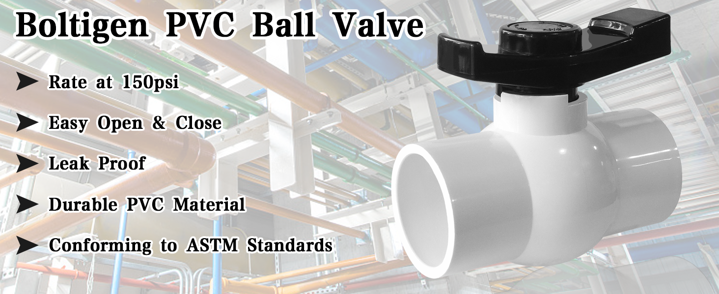 2'' PVC Ball Valve, 2pcs PVC Shut Off Valves, 2 inch PVC