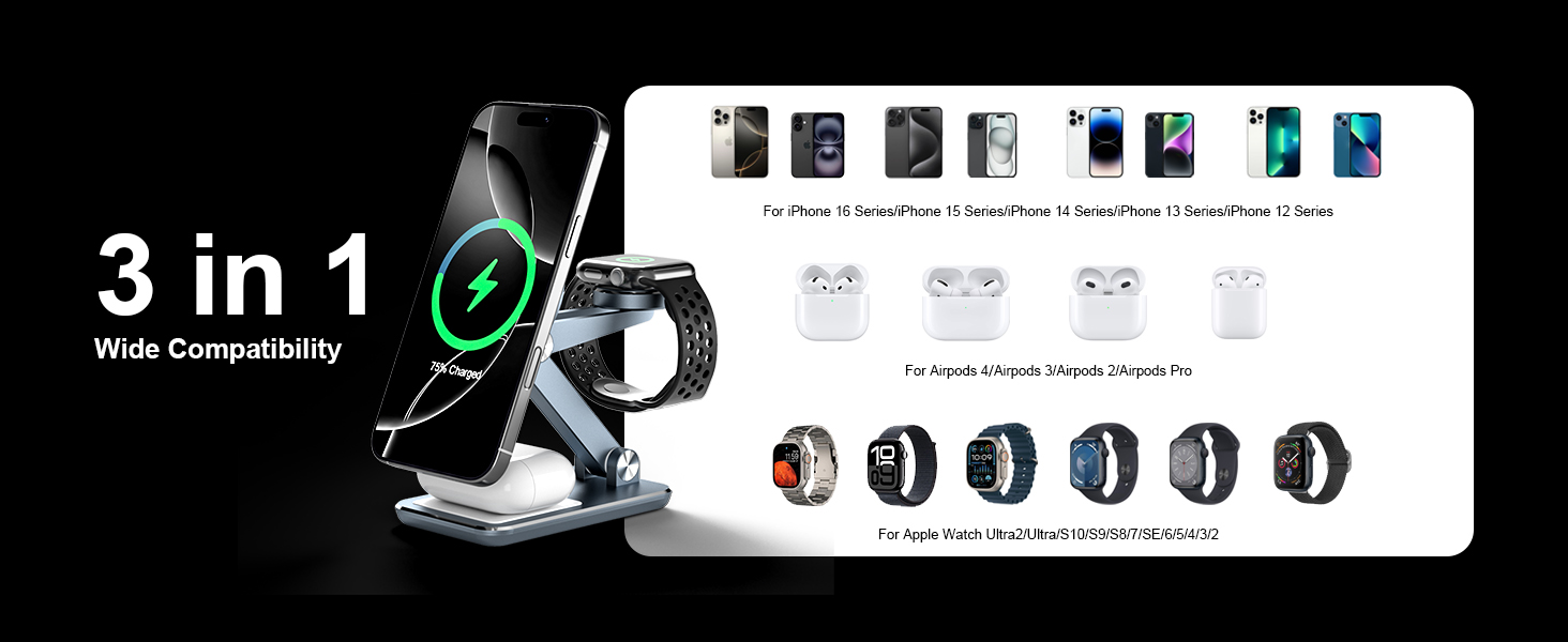 phone apple watch airpod charger station,wireless phone and watch charger