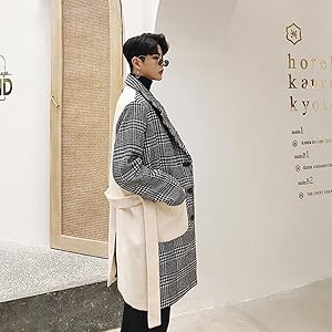 Amazon | [QYY] ロングコート メンズ チェック柄 チェスター
